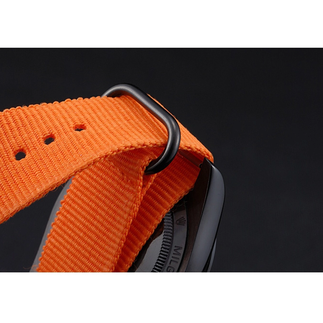 AAA replica watch 622003 Orange Rolex Strap Nylon Milgauss Bamford 0728